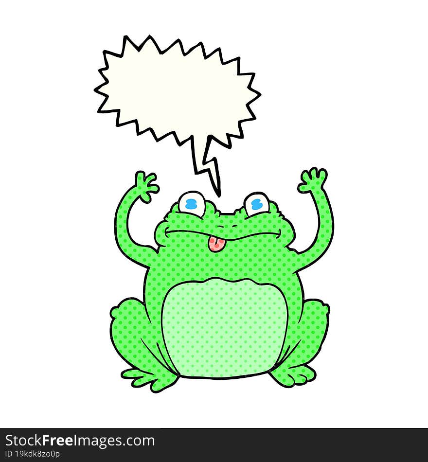 Comic Book Speech Bubble Cartoon Funny Frog