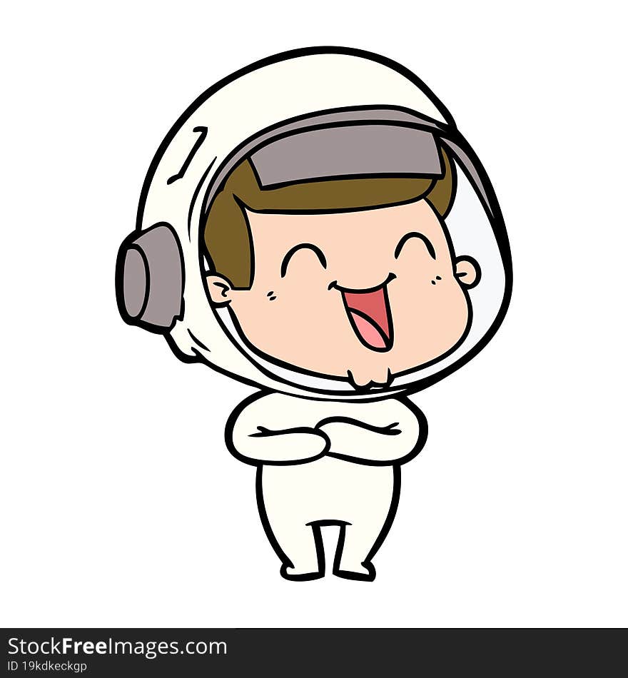 happy cartoon astronaut. happy cartoon astronaut