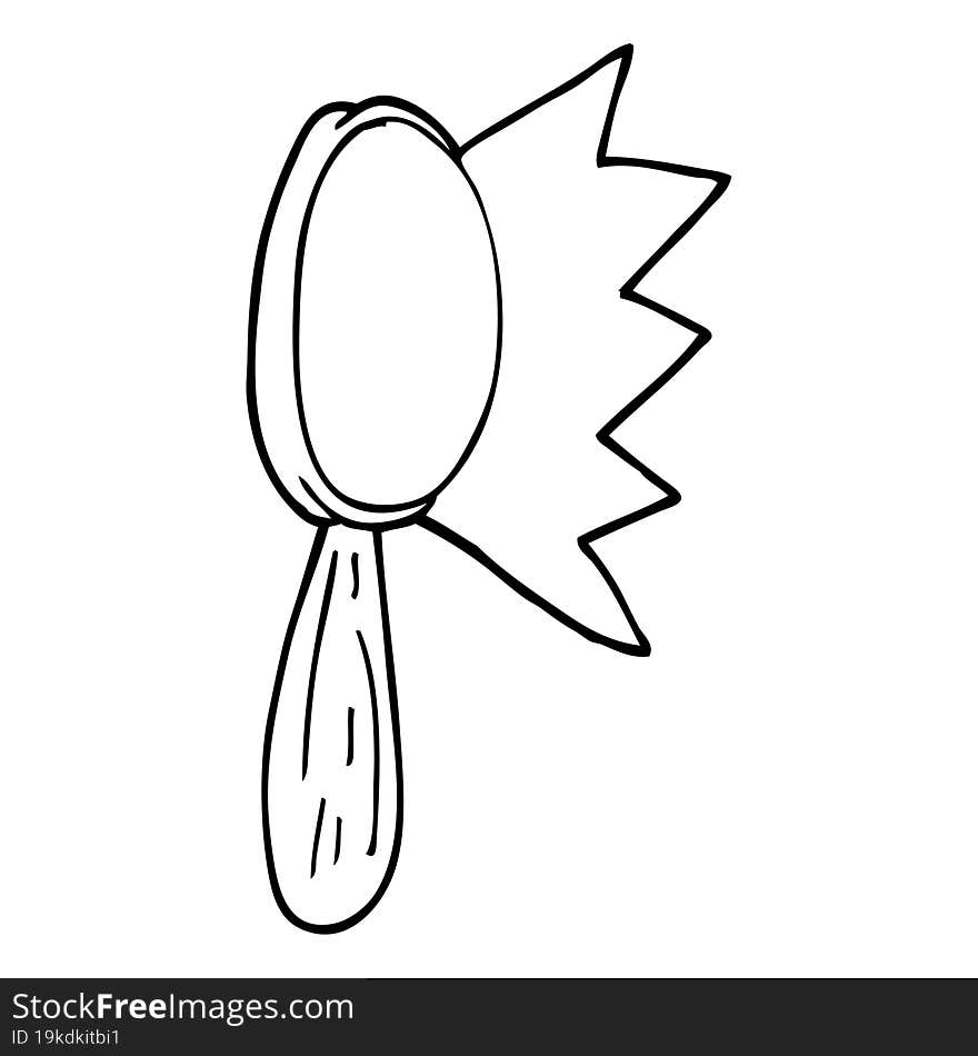 line drawing cartoon magnifying glass