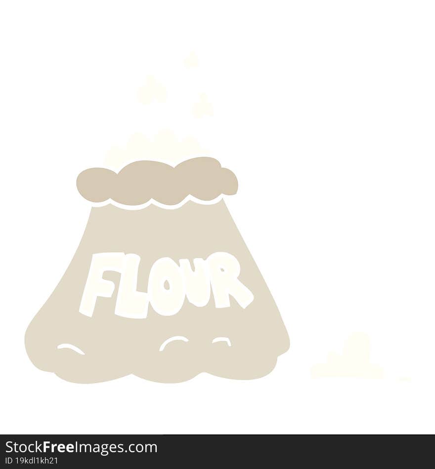 flat color illustration cartoon bag of flour