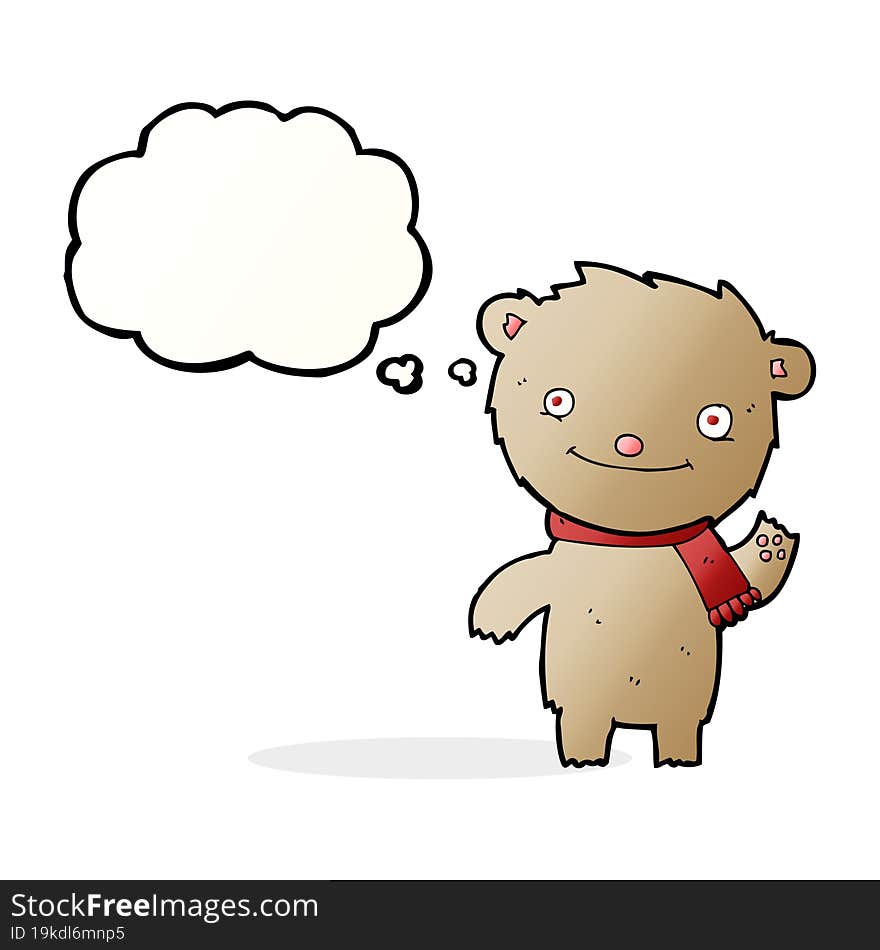 Cartoon Cute Teddy Bear With Thought Bubble