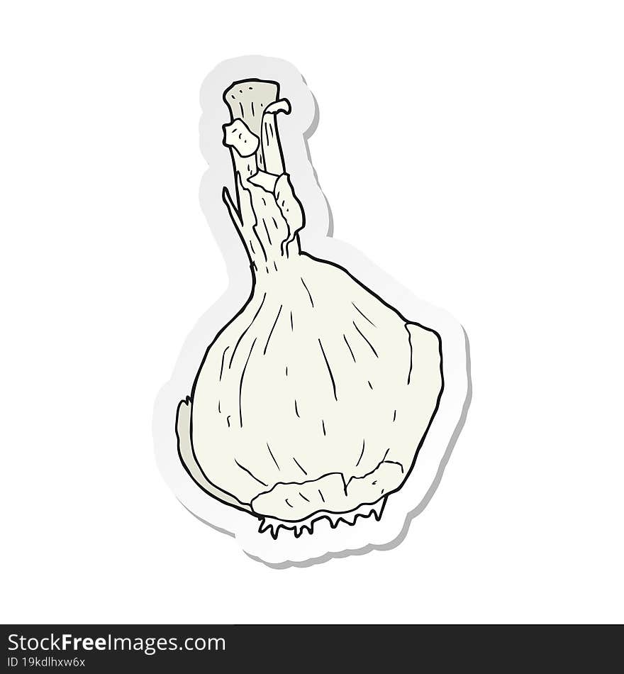 sticker of a cartoon garlic