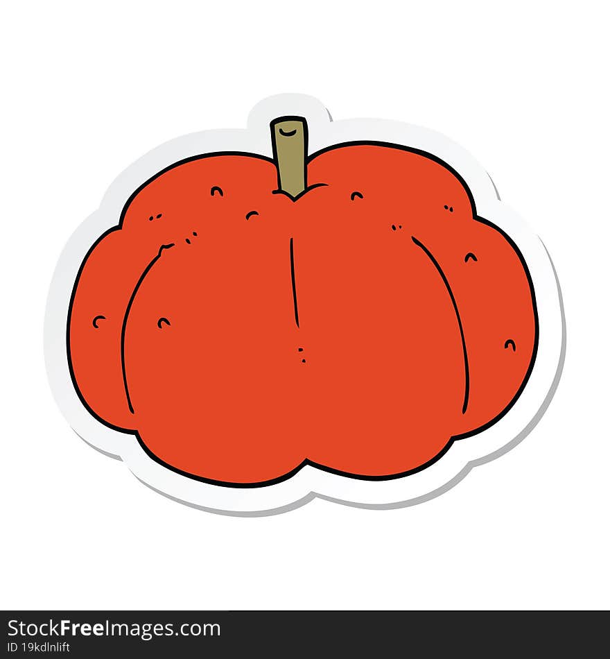 sticker of a cartoon pumpkin