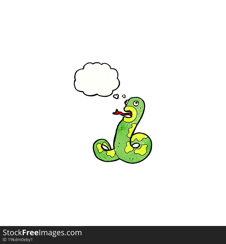 Cartoon Snake With Thought Bubble