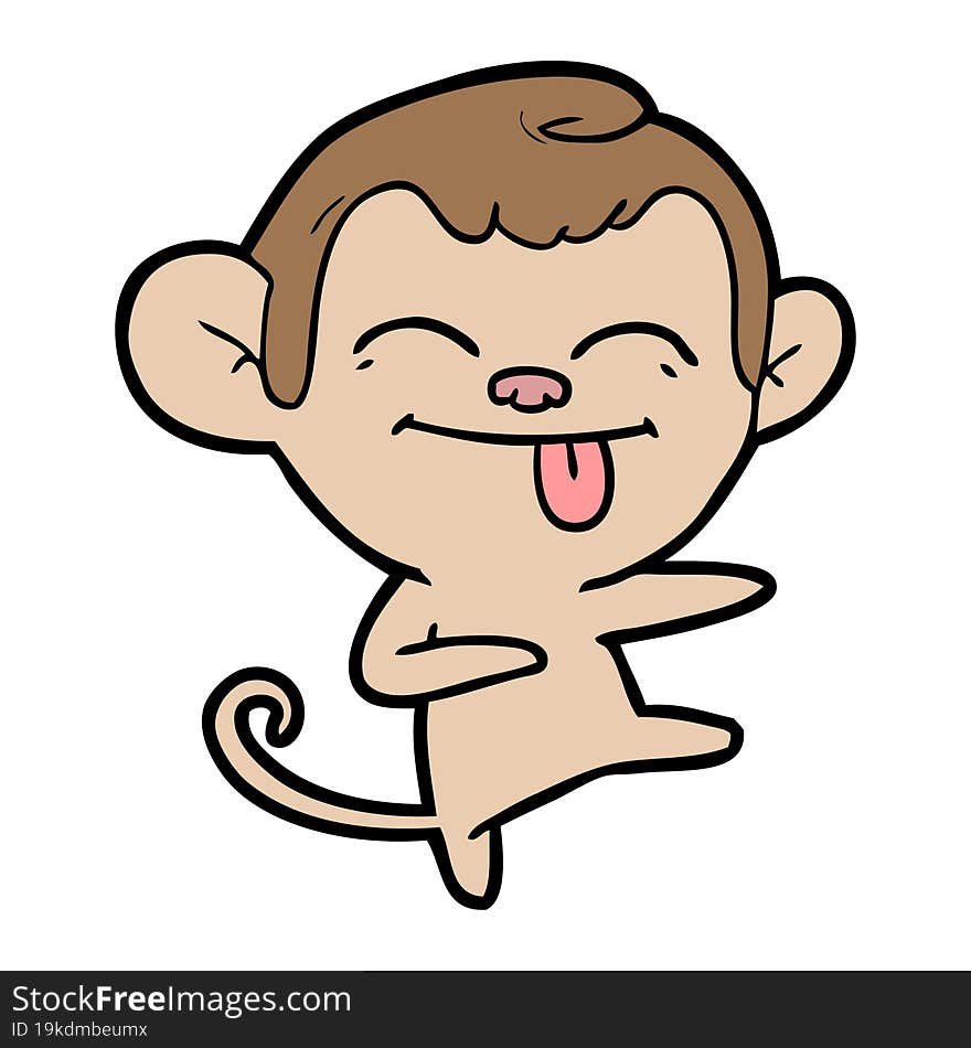 funny cartoon monkey pointing. funny cartoon monkey pointing