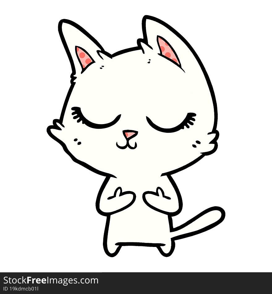 calm cartoon cat. calm cartoon cat