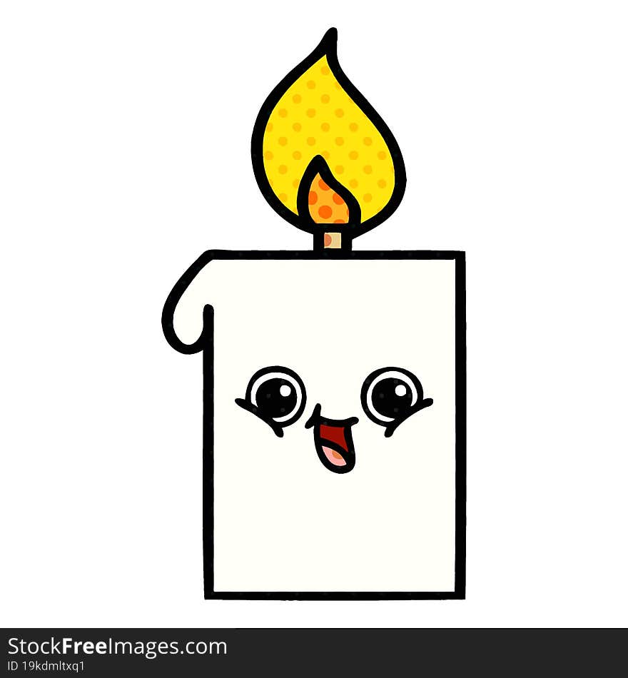 comic book style cartoon lit candle