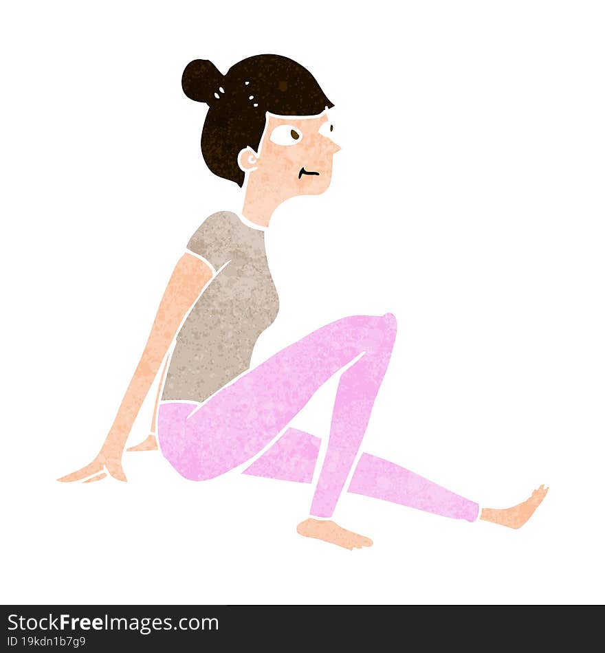 cartoon woman sitting