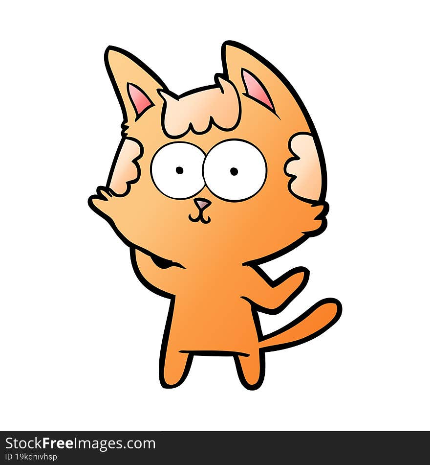 happy cartoon cat. happy cartoon cat