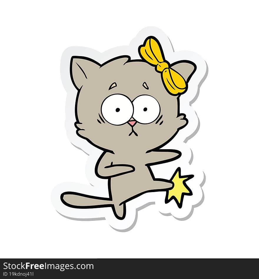 Sticker Of A Cartoon Cat