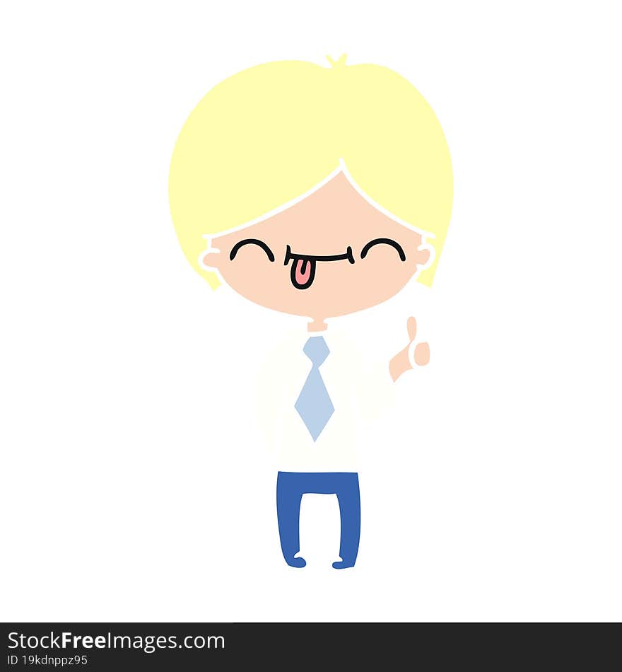 cartoon of boy with thumb up