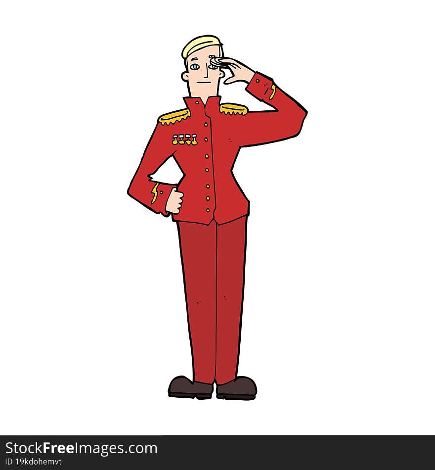 cartoon military man in dress uniform