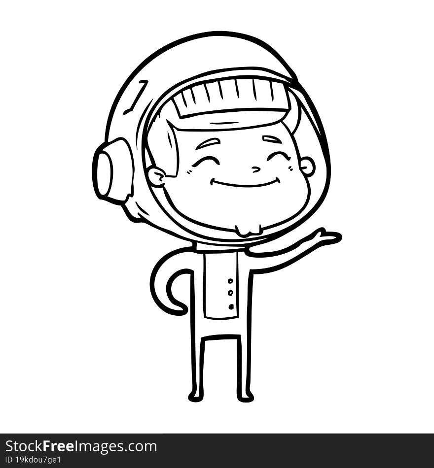 happy cartoon astronaut. happy cartoon astronaut