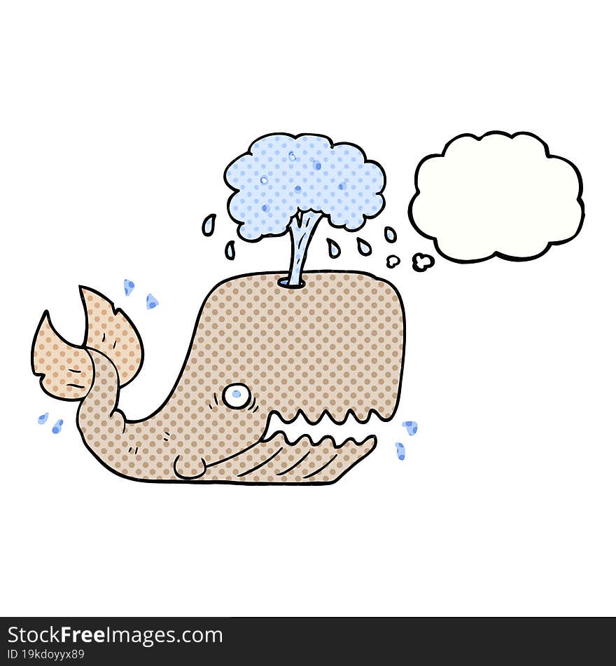 thought bubble cartoon whale spouting water