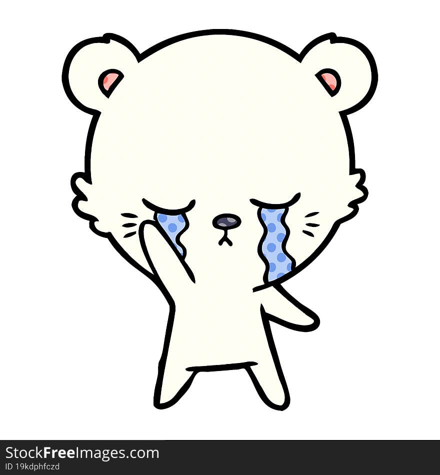 crying cartoon polarbear. crying cartoon polarbear