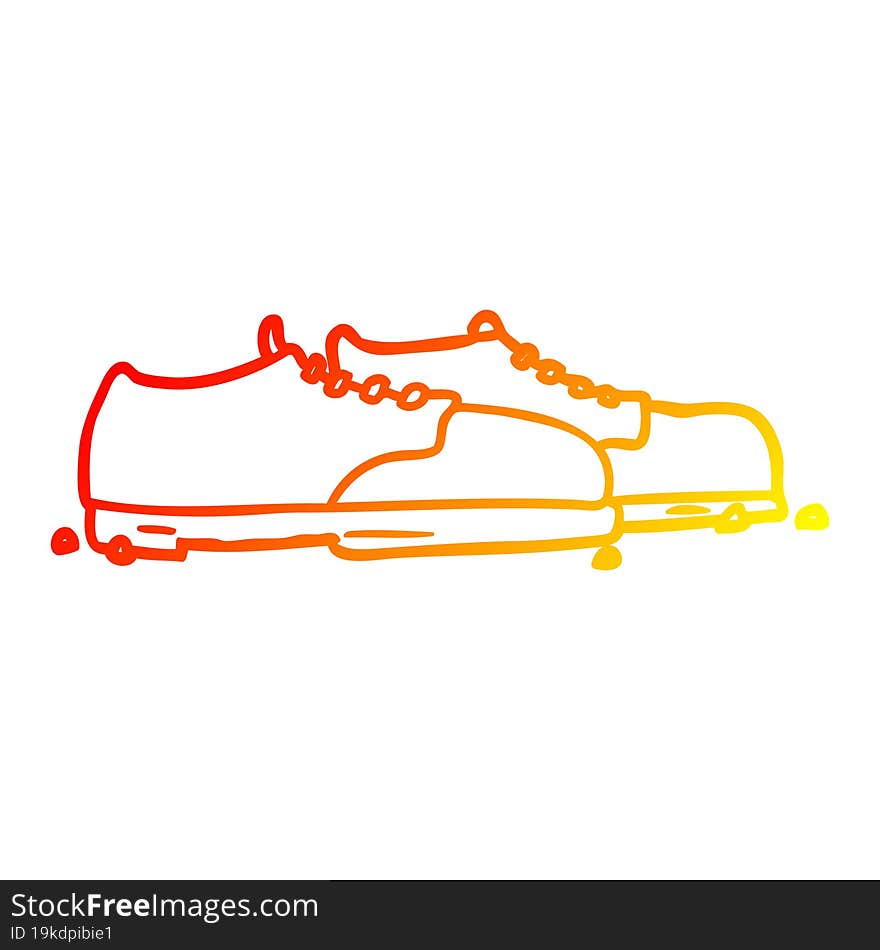 warm gradient line drawing old shoes