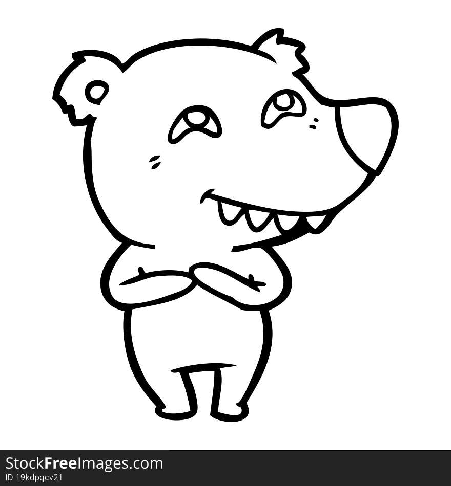 cartoon bear showing teeth. cartoon bear showing teeth