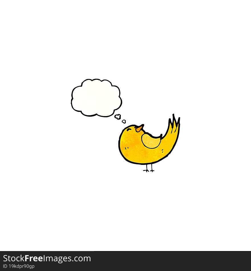 cartoon bird with thought bubble