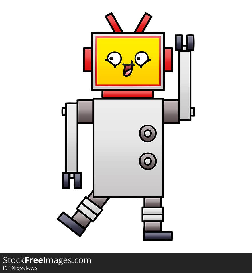 gradient shaded cartoon robot