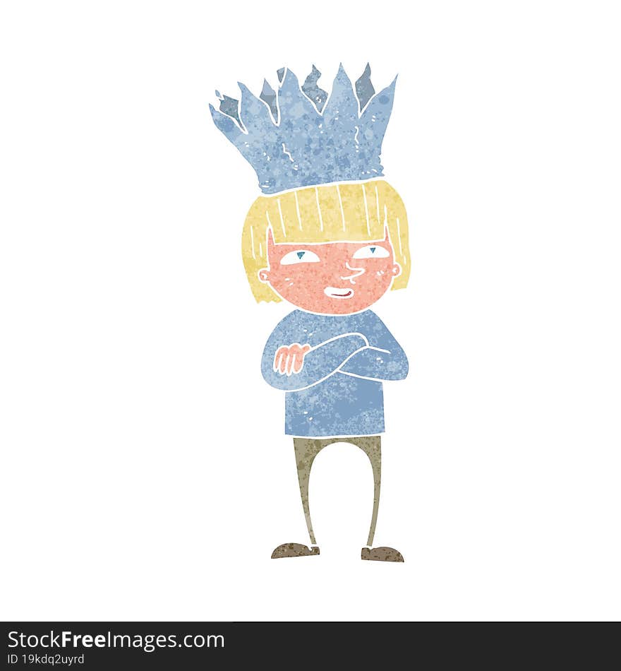 cartoon person wearing paper crown