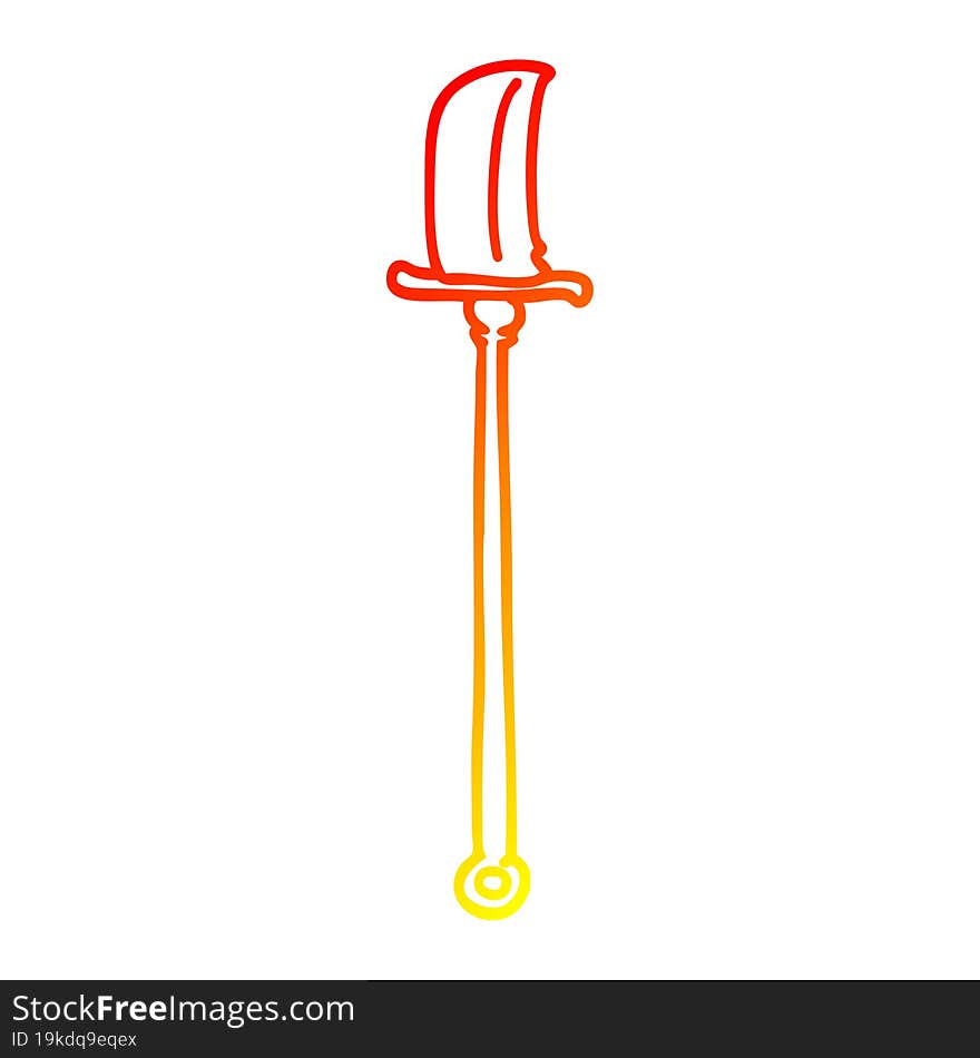 warm gradient line drawing cartoon bronze halberd