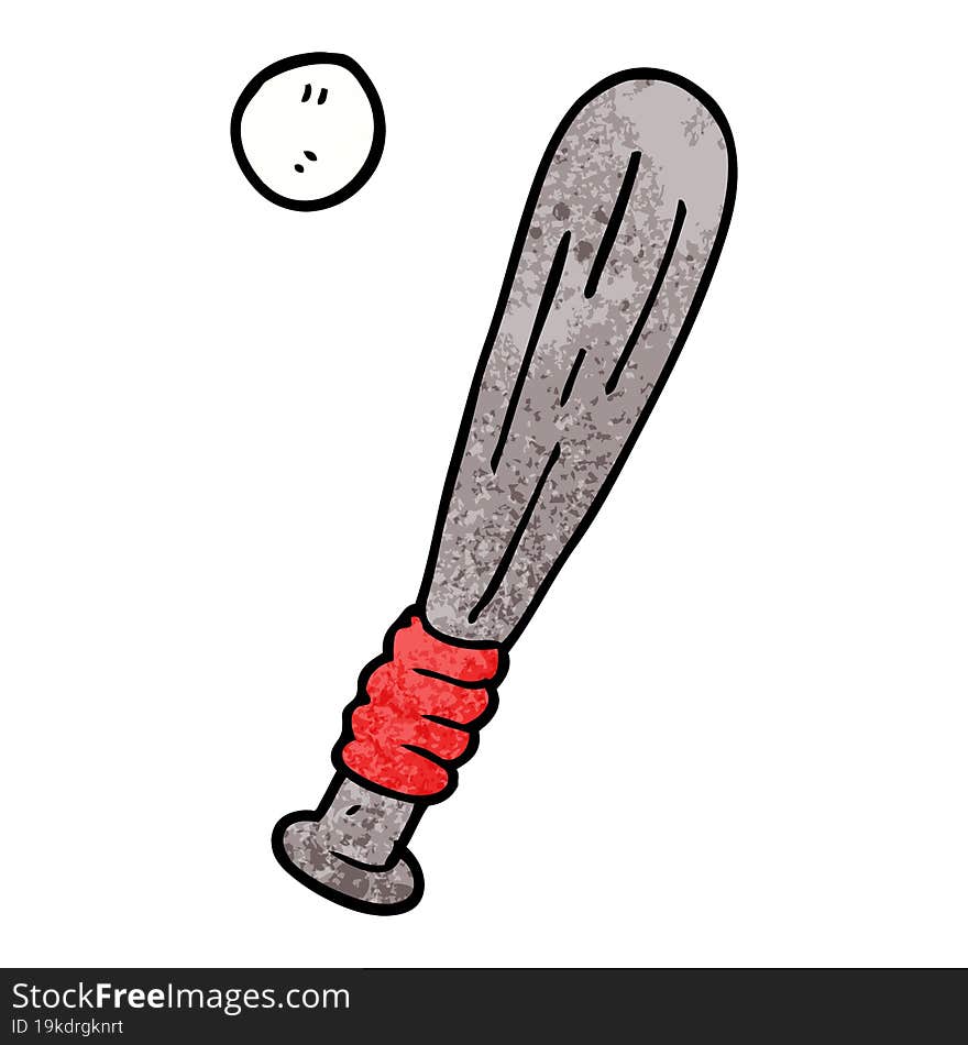 Cartoon Doodle Baseball Bat