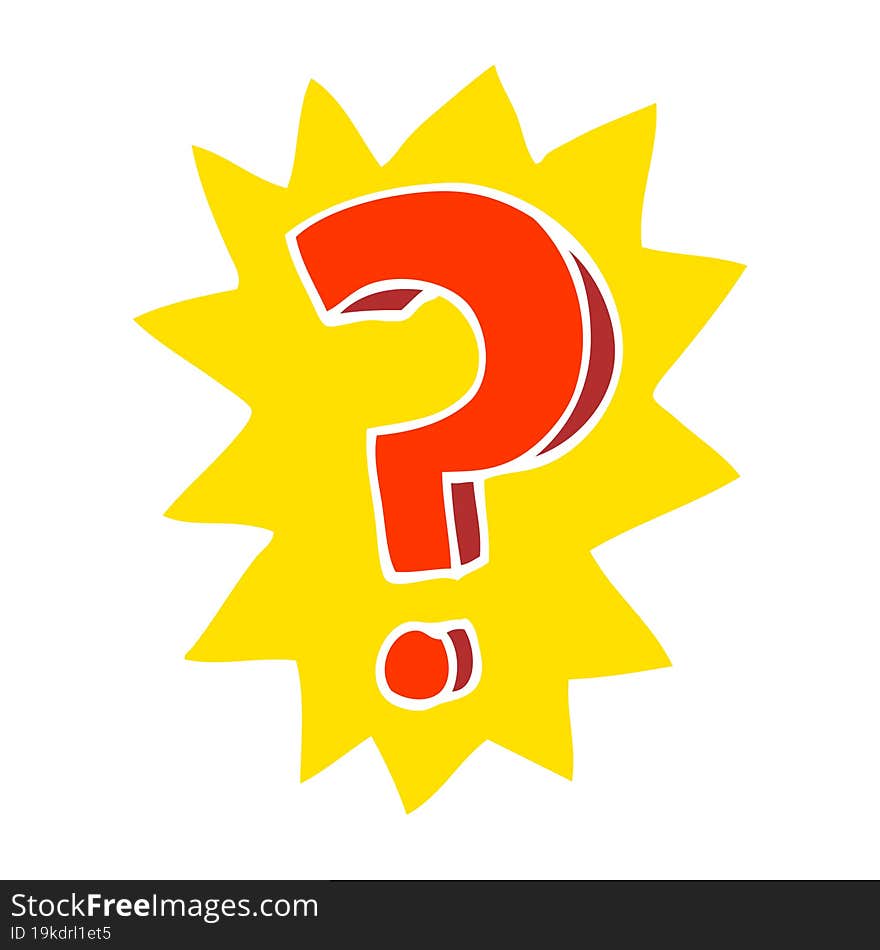 flat color illustration cartoon question mark