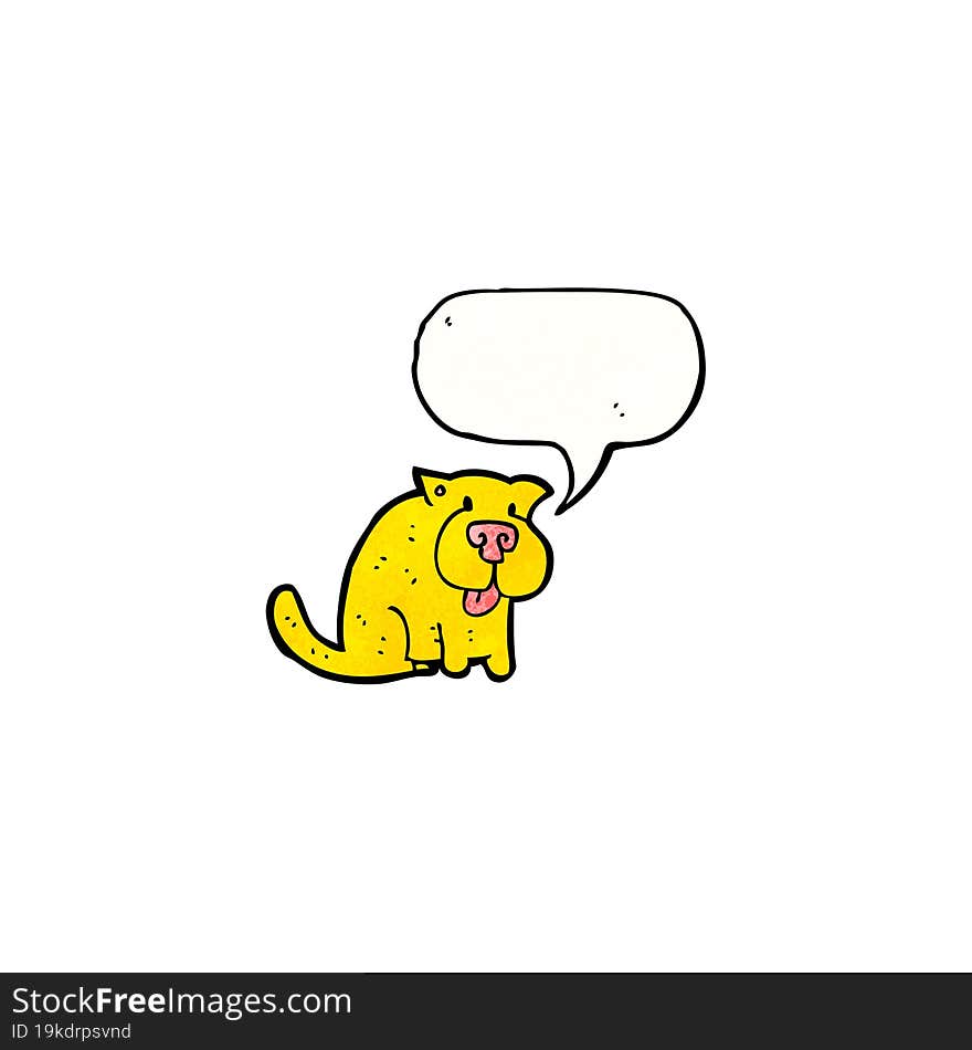 cartoon dog with speech bubble