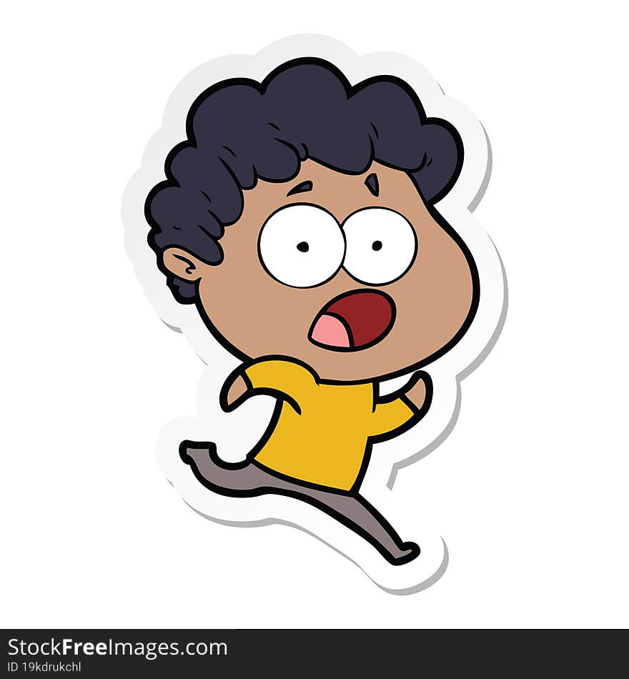 sticker of a cartoon man gasping in surprise