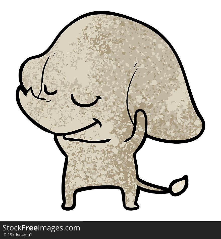 cartoon smiling elephant. cartoon smiling elephant