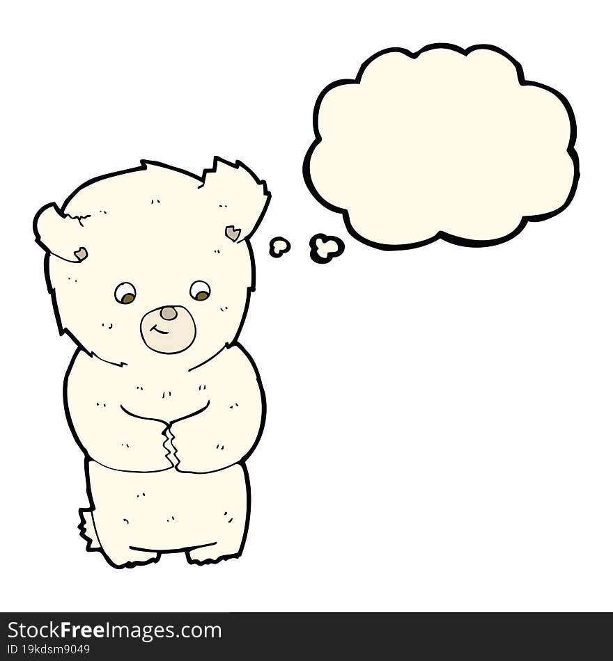 cute cartoon polar bear with thought bubble