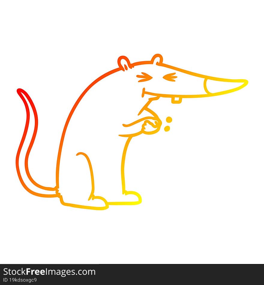 Warm Gradient Line Drawing Cartoon Sneaky Rat