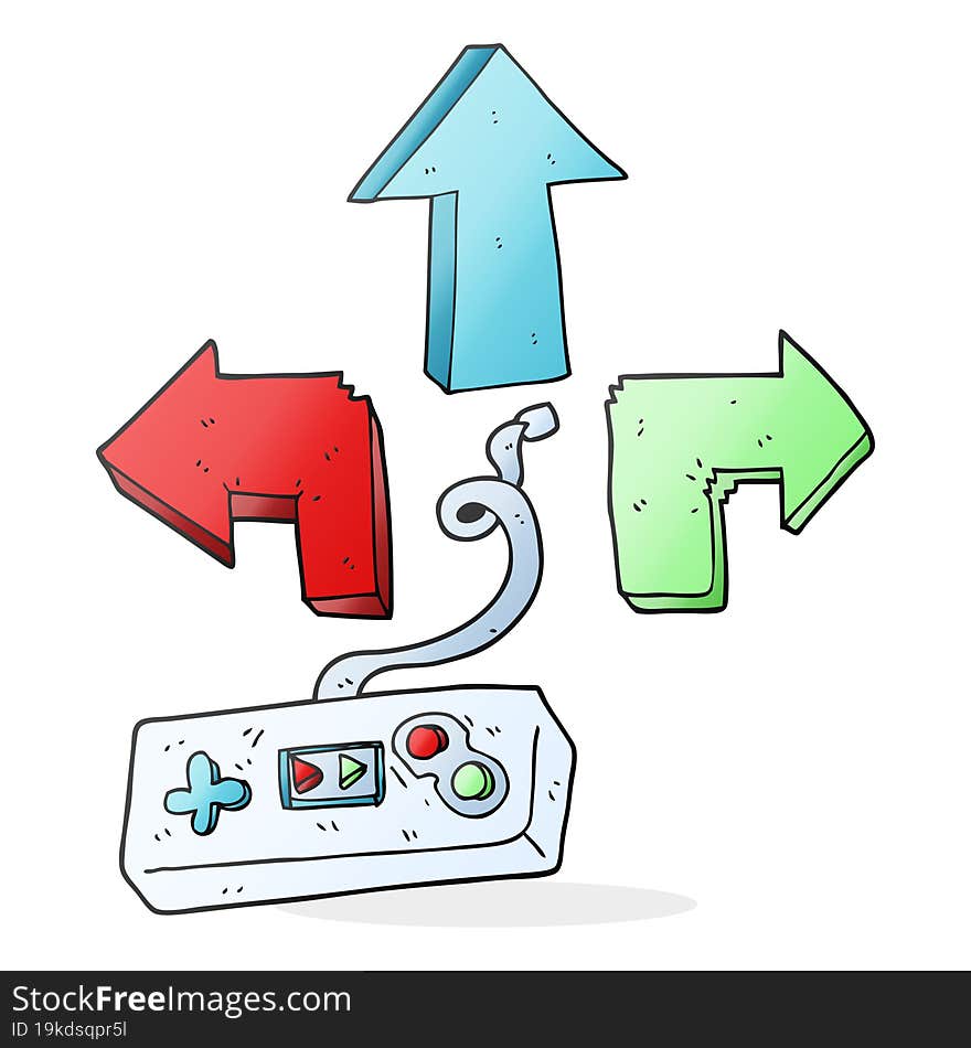 freehand drawn cartoon game controller