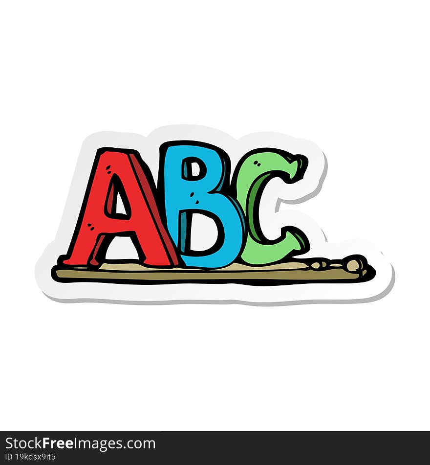 Sticker Of A Cartoon ABC Letters