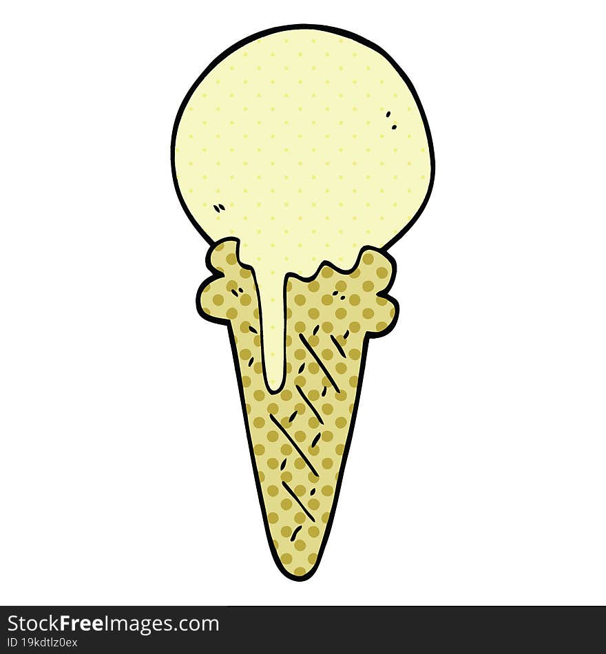 comic book style cartoon ice cream cone