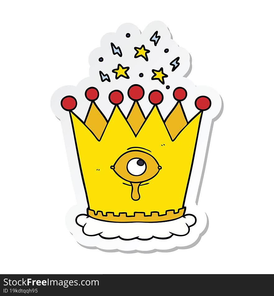 sticker of a cartoon magic crown