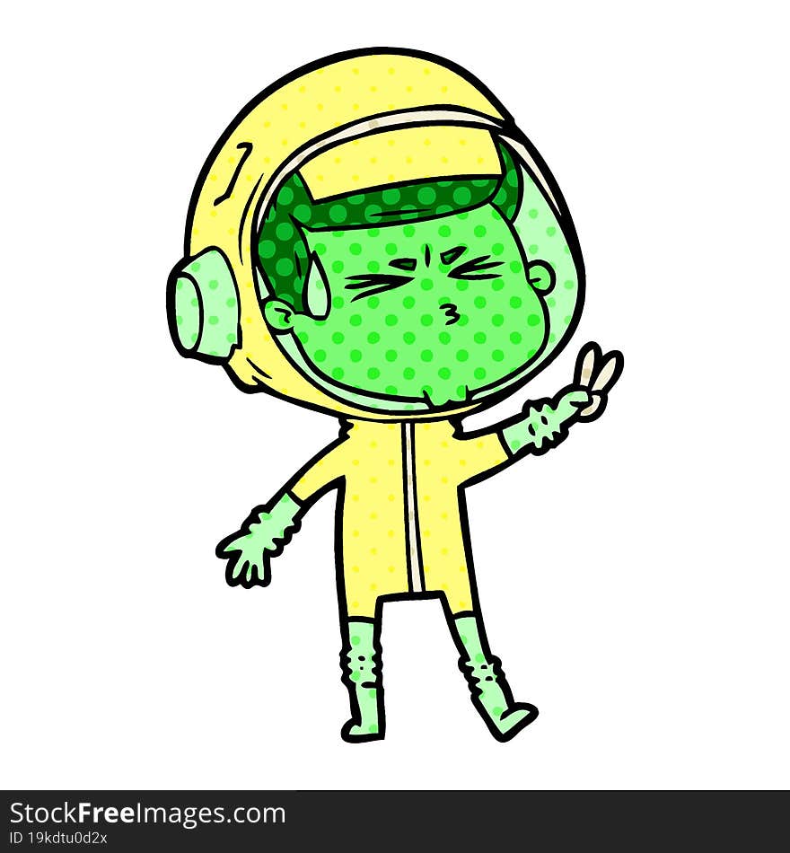 cartoon stressed astronaut. cartoon stressed astronaut