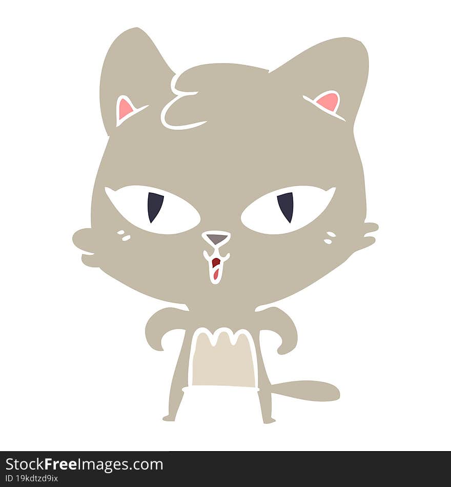 flat color style cartoon cat