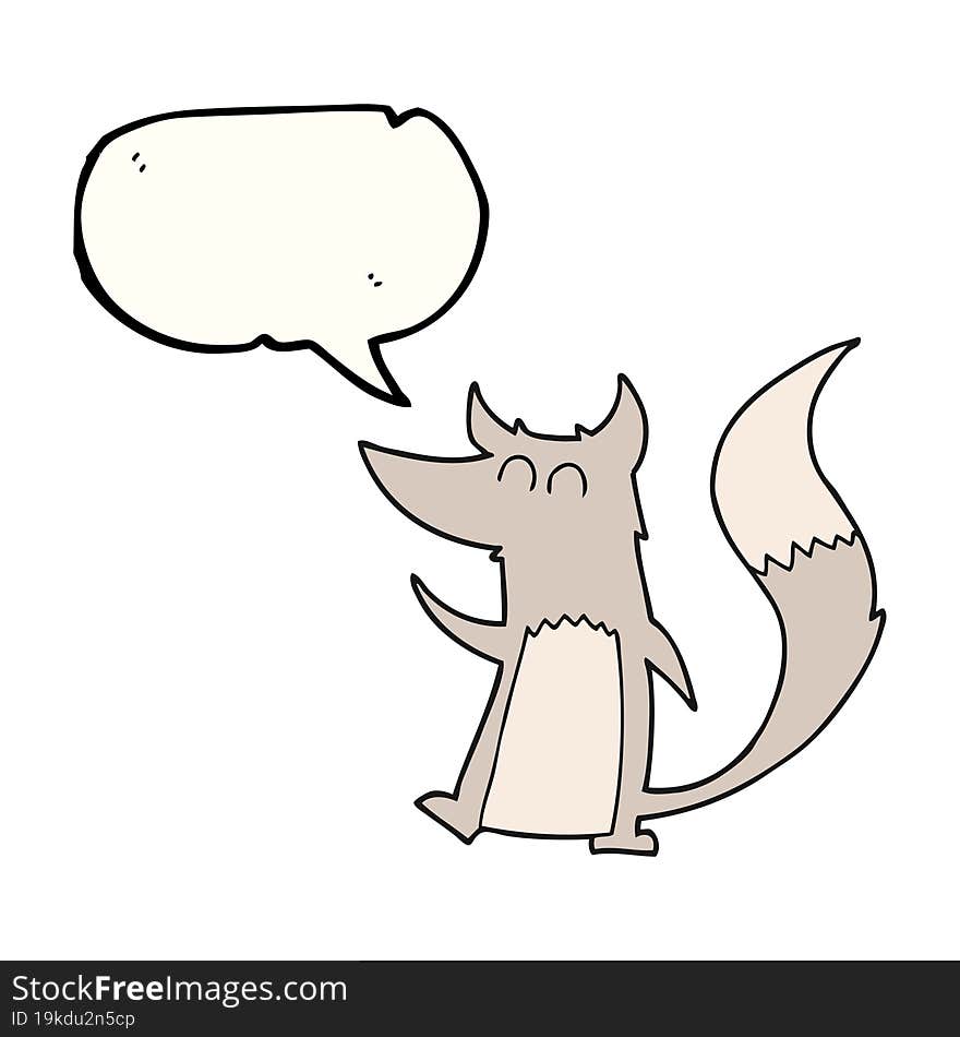 speech bubble cartoon little wolf