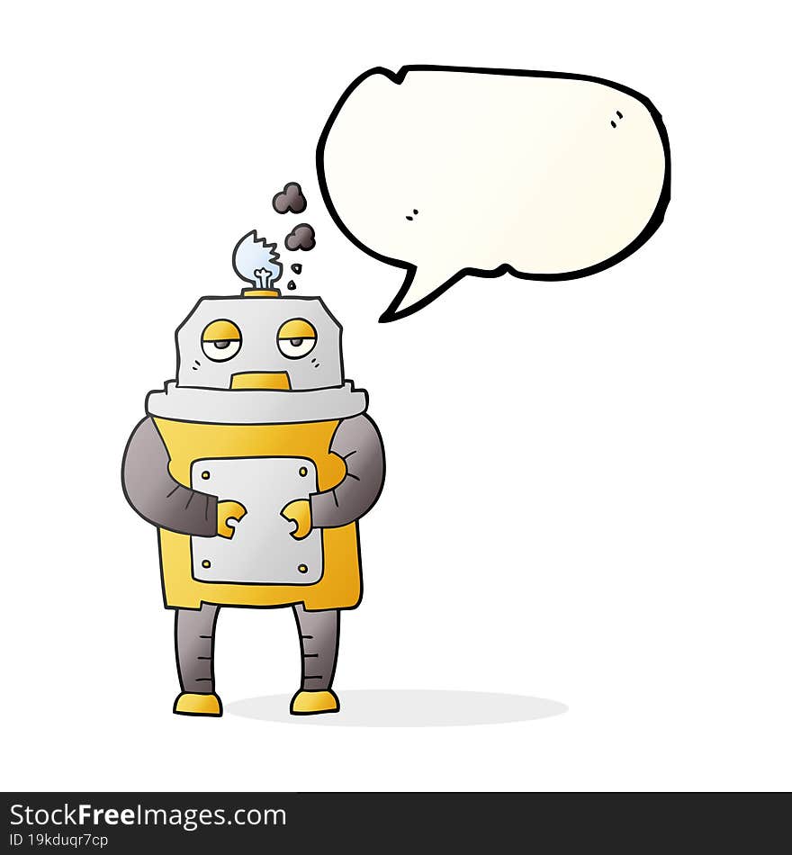 speech bubble cartoon broken robot