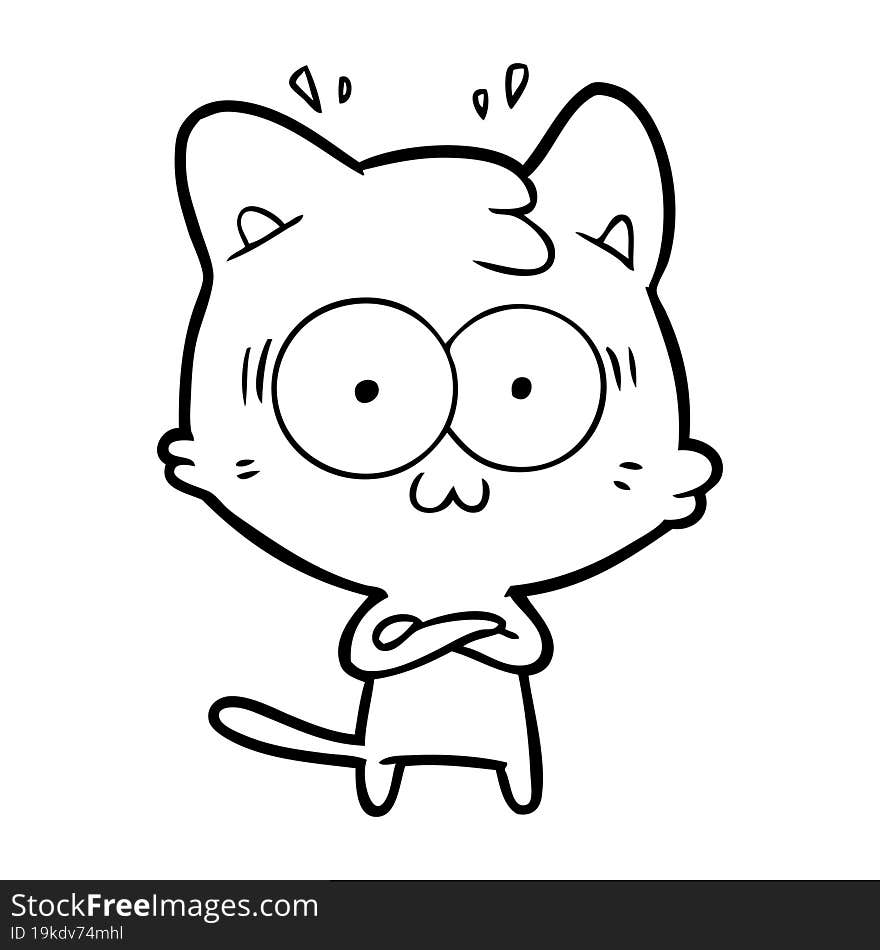 cartoon surprised cat. cartoon surprised cat