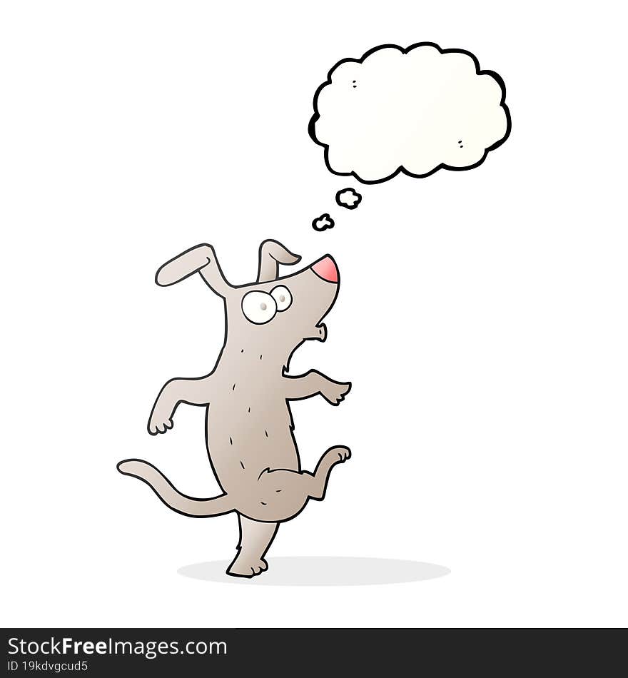 thought bubble cartoon dancing dog