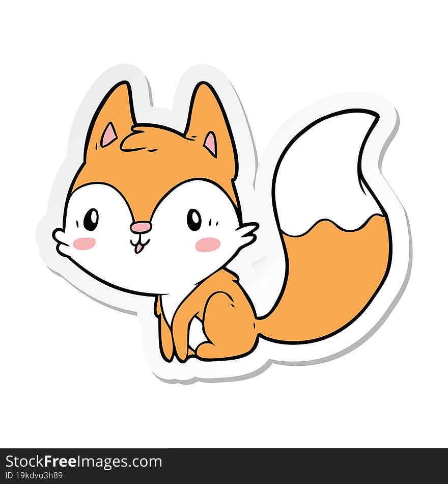 Sticker Of A Cartoon Fox