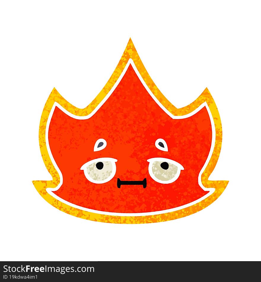 retro illustration style cartoon fire