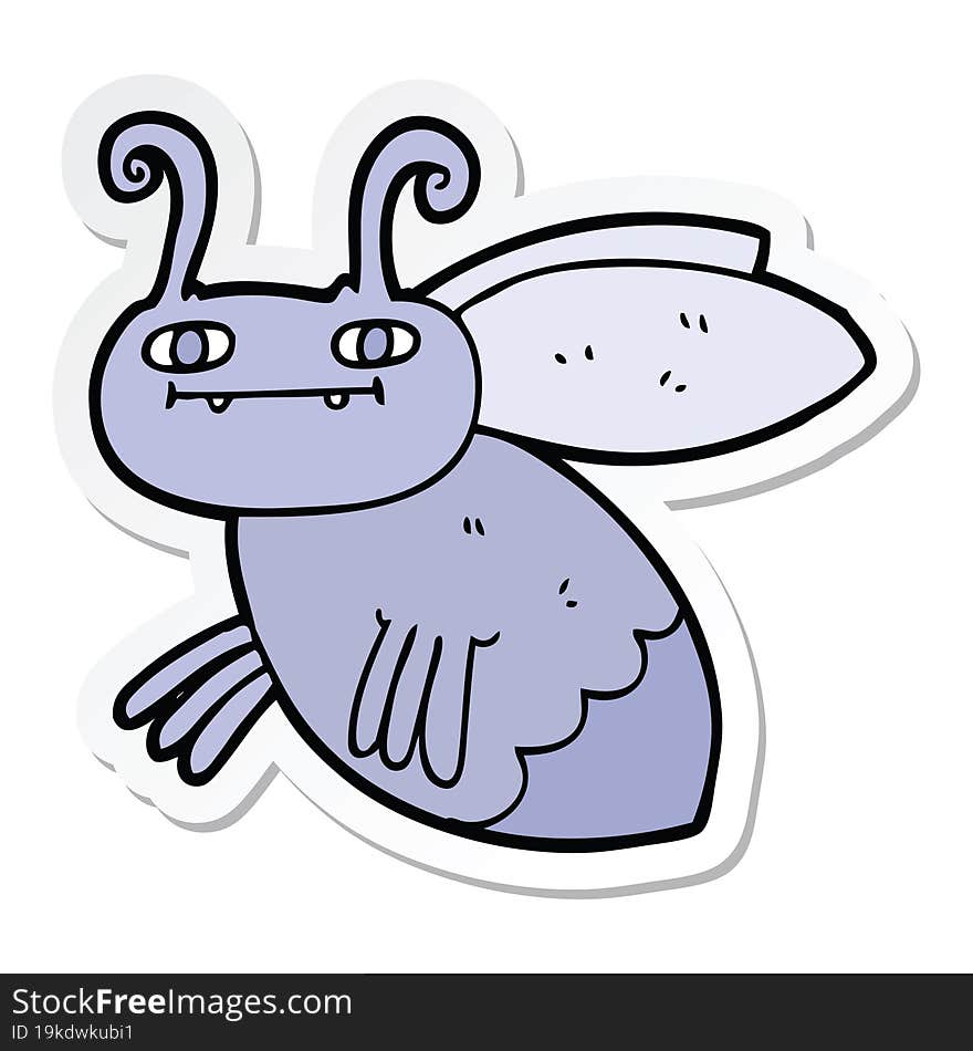 sticker of a cartoon bug