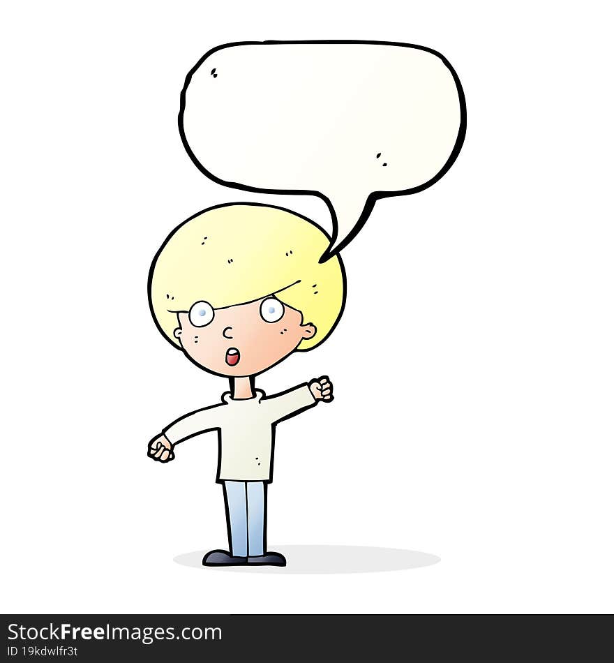 cartoon shocked boy with speech bubble