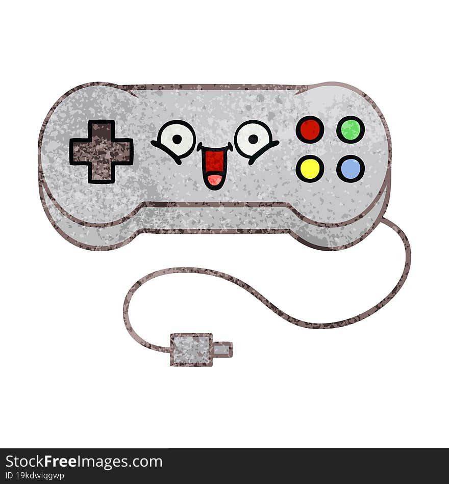 retro grunge texture cartoon game controller