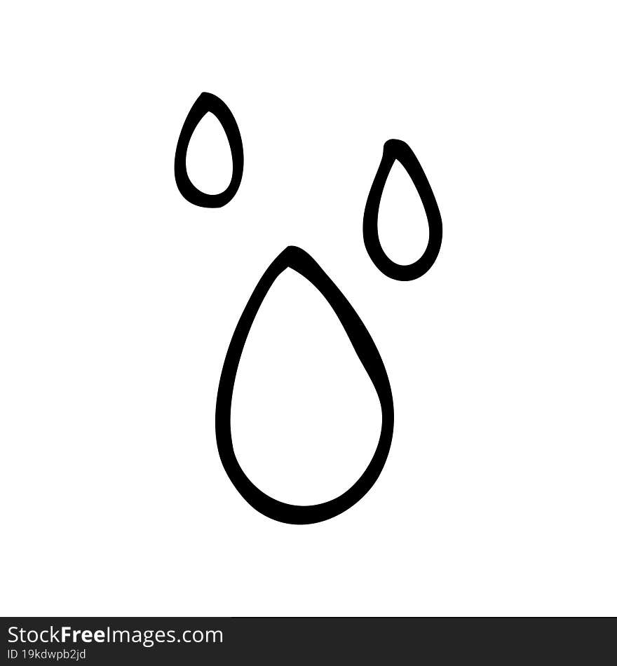 line drawing cartoon rain drops