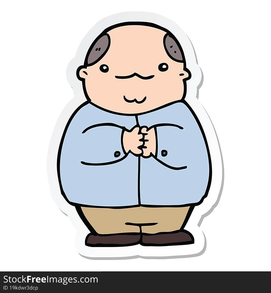 Sticker Of A Cartoon Balding Man