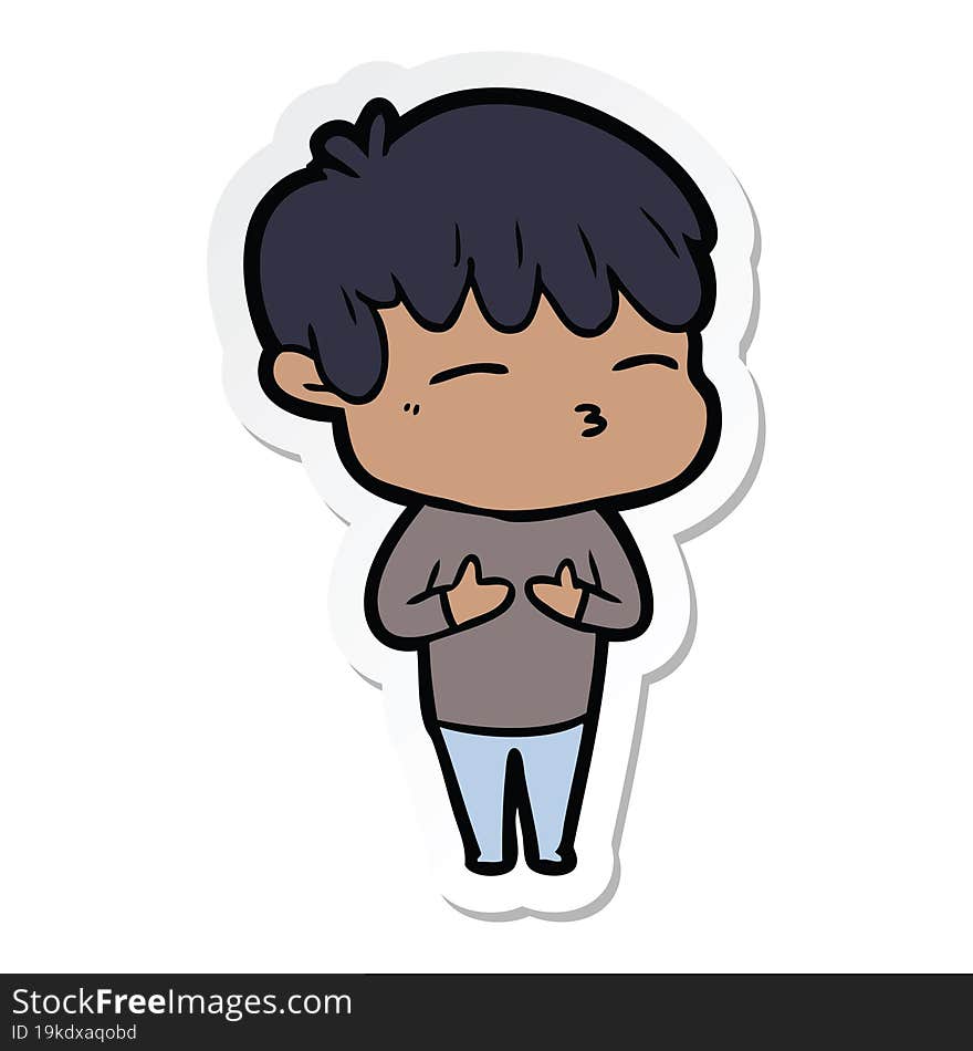 sticker of a cartoon frustrated man